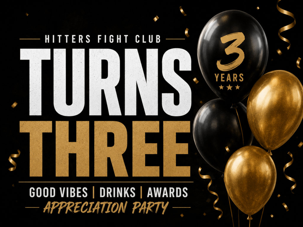 Members celebrating Hitters Fight Club Toronto's 3-year anniversary